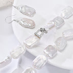 Perlore Statement 15x20mm Rectangle Freshwater Pearl Set | High Lustre