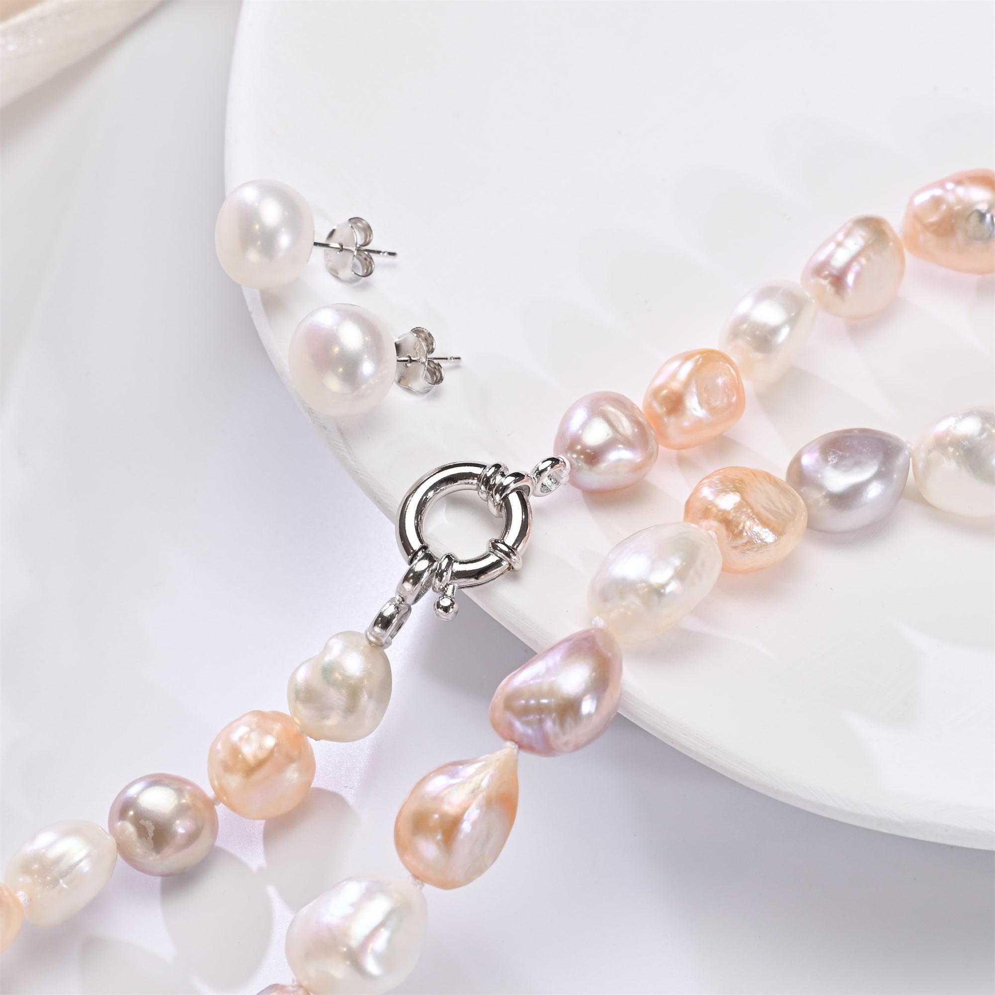 Perlore Baroque Luminous Freshwater Pearl Set | 10mm AA Grade