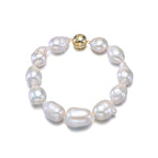 Perlore Lustrous Baroque: Large AA Freshwater Pearl Statement Bracelet Sterling Silver Clasp