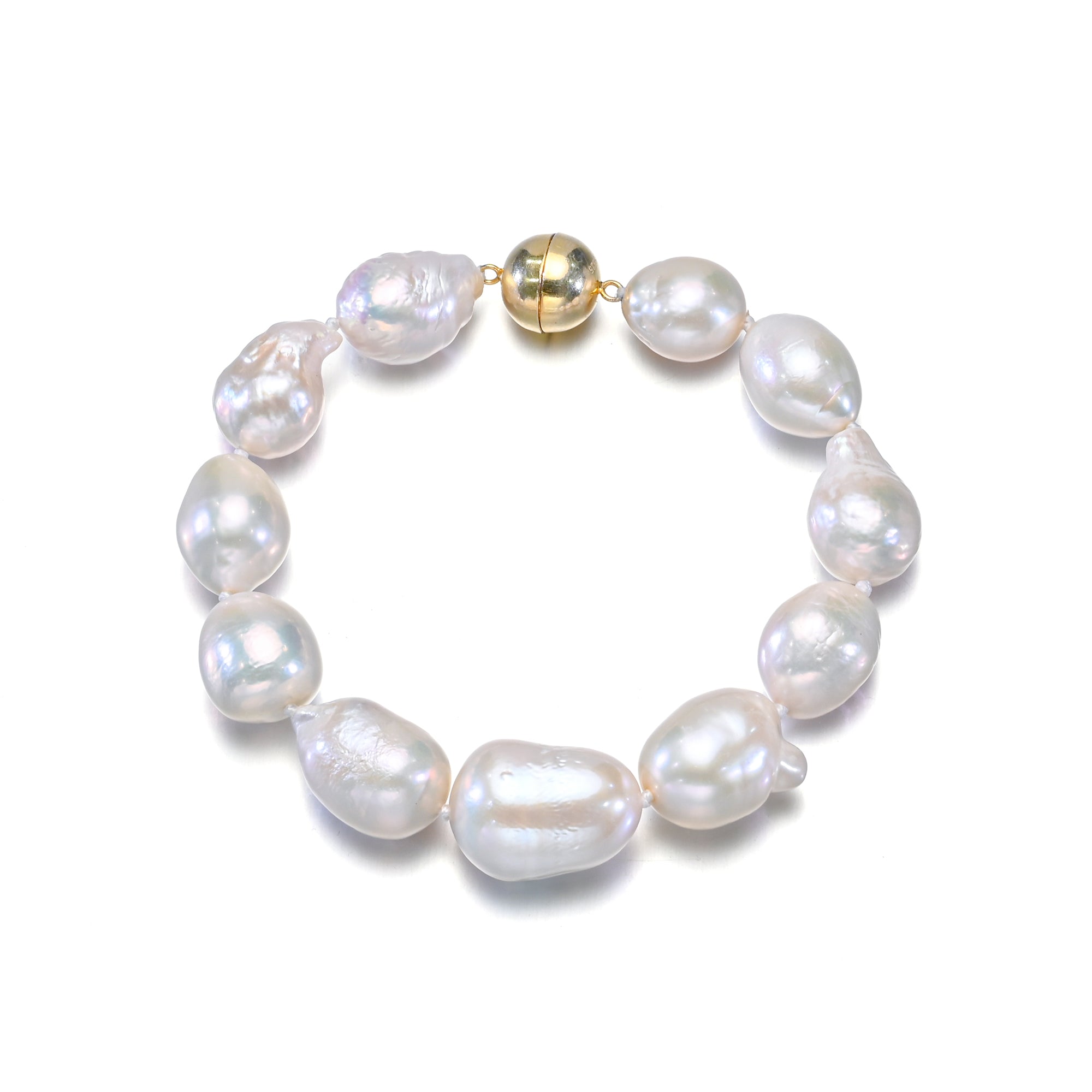 Perlore Lustrous Baroque: Large AA Freshwater Pearl Statement Bracelet Sterling Silver Clasp