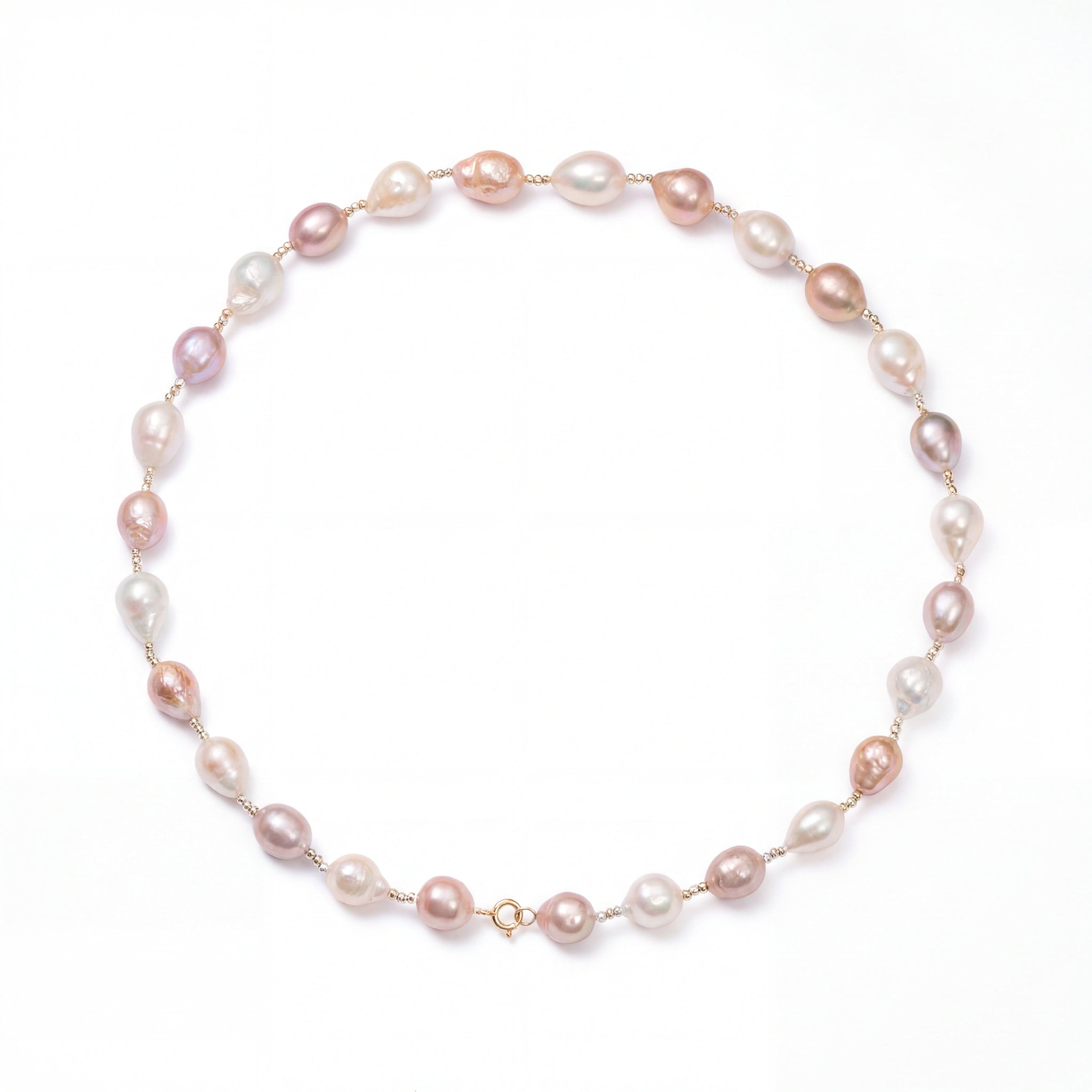 Perlore 18K Yellow and White Gold Baroque Pearl Necklace