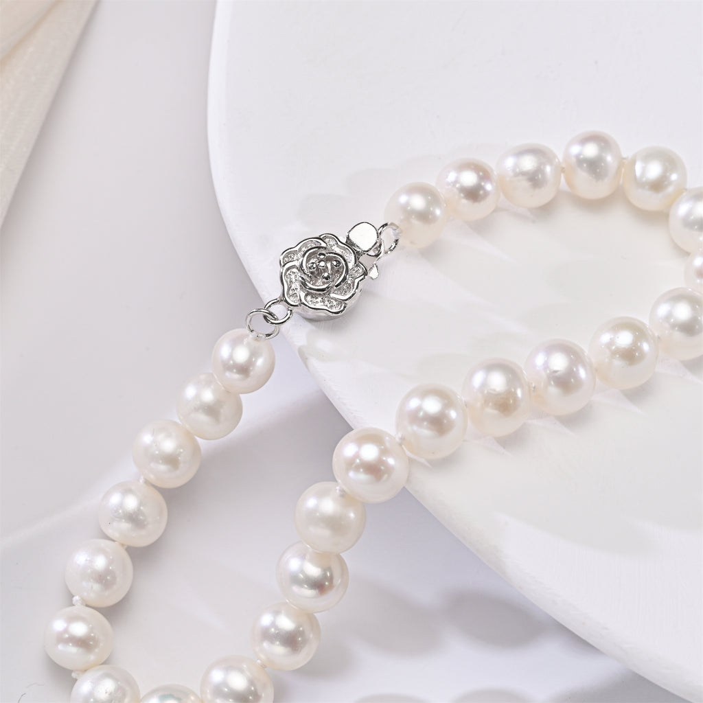 Perlore 7-8mm AA Near-Round Freshwater Pearl Bracelet