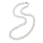 Perlore Classic 8mm Round Freshwater Pearl Strand 14K White Gold