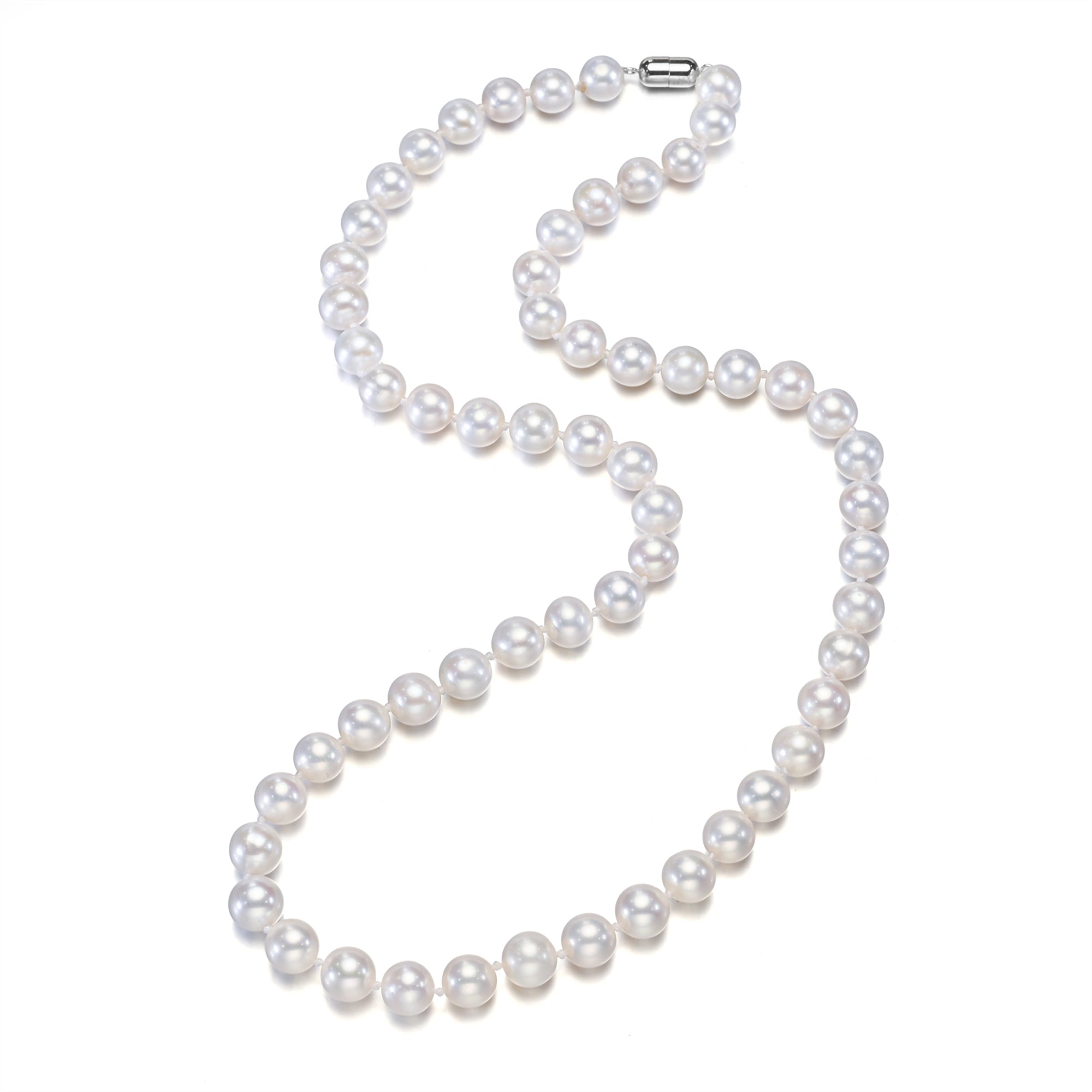 Perlore Classic 8mm Round Freshwater Pearl Strand 14K White Gold