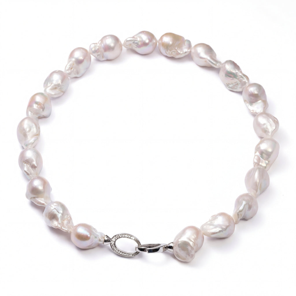 Perlore Large Freshwater Baroque Pearl Statement Necklace