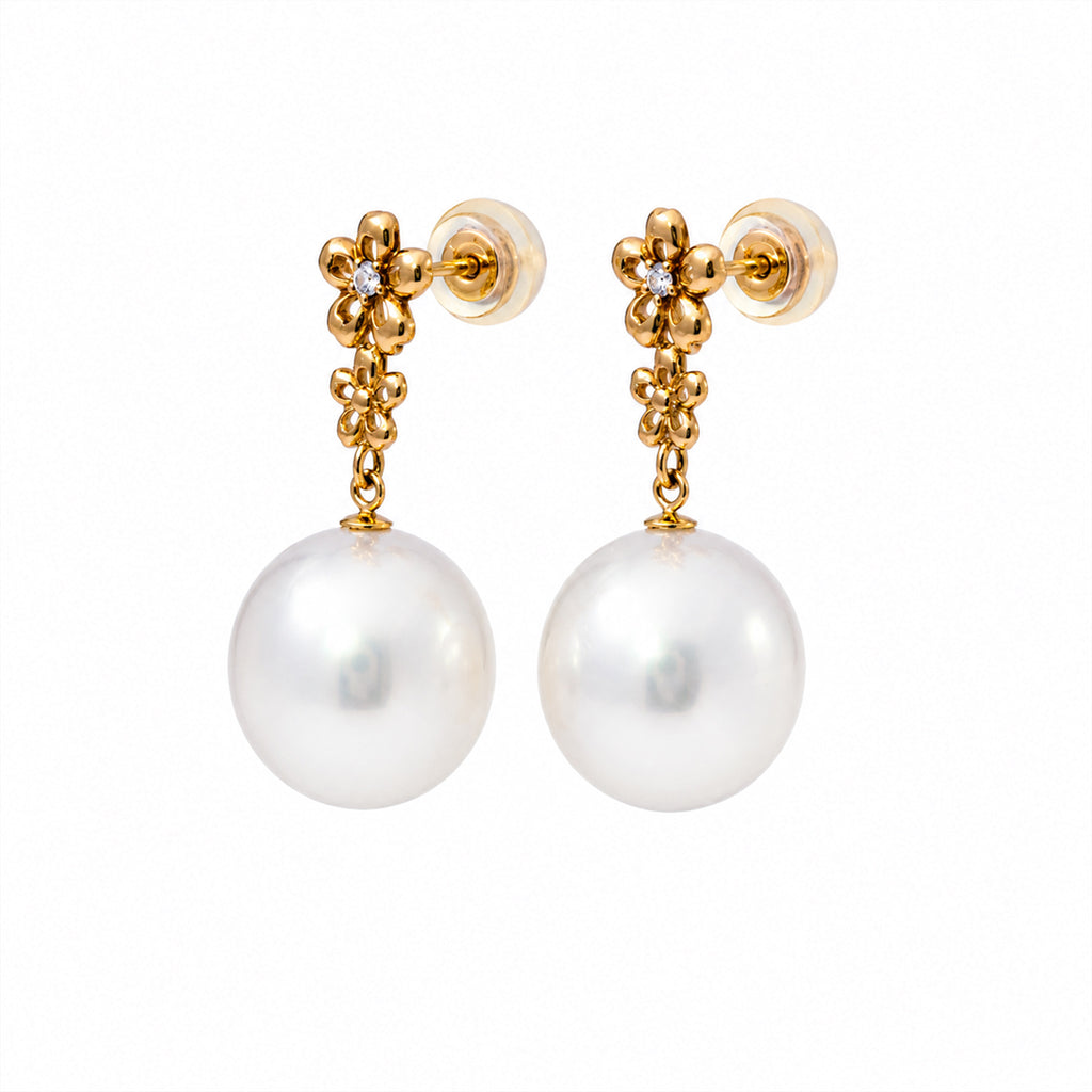 Perlore 18K Gold Twin Blossom Pearl Drops