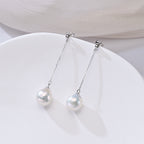 Perlore Minimalist Muse Freshwater Baroque Pearl Chain Drops Earrings