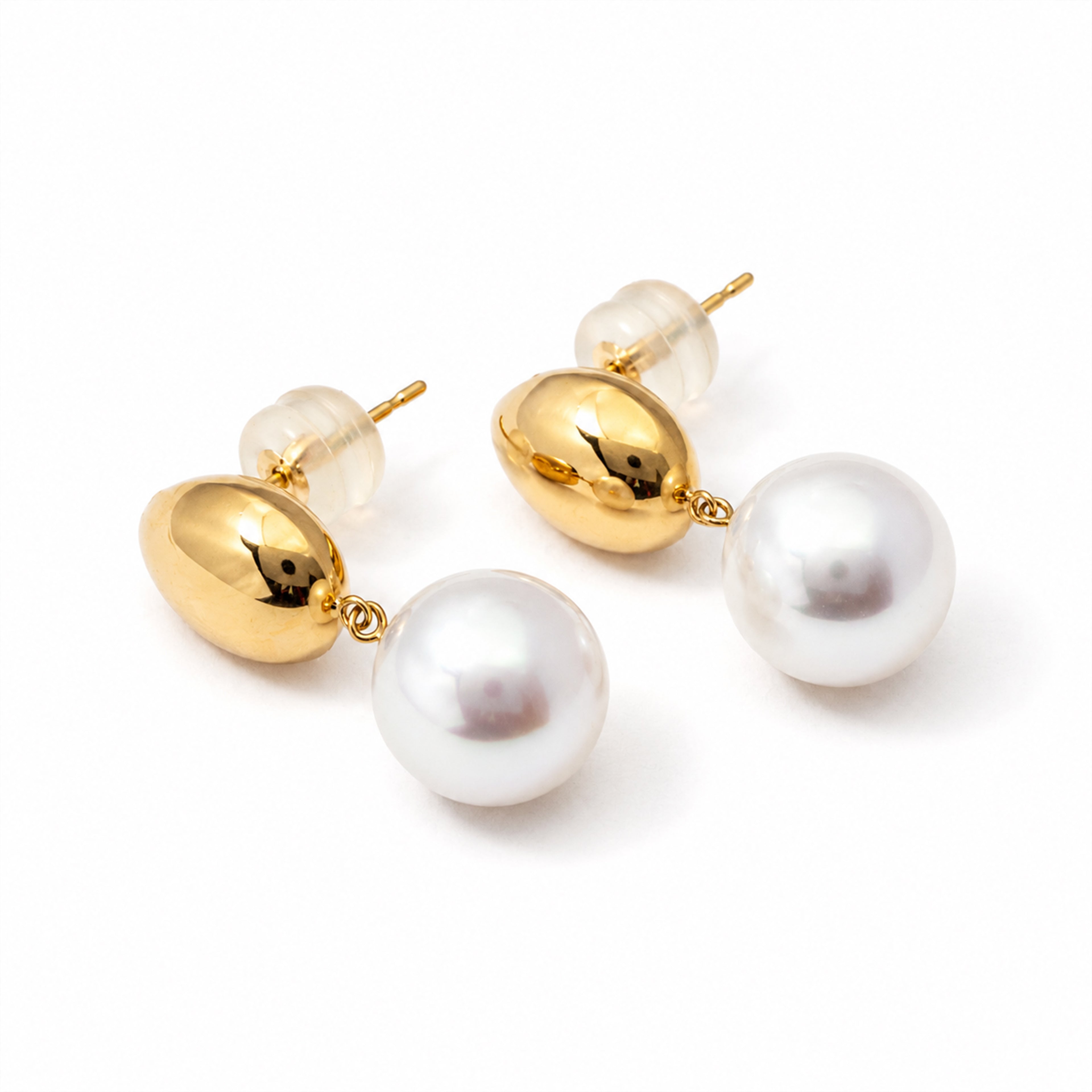 Perlore 18K Gold AAA Teardrop White South Sea Pearl Drops