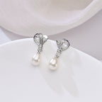 Perlore Freshwater Cultured Pearl Luminous Ribbon Teardrop Earrings in Sterling Silver