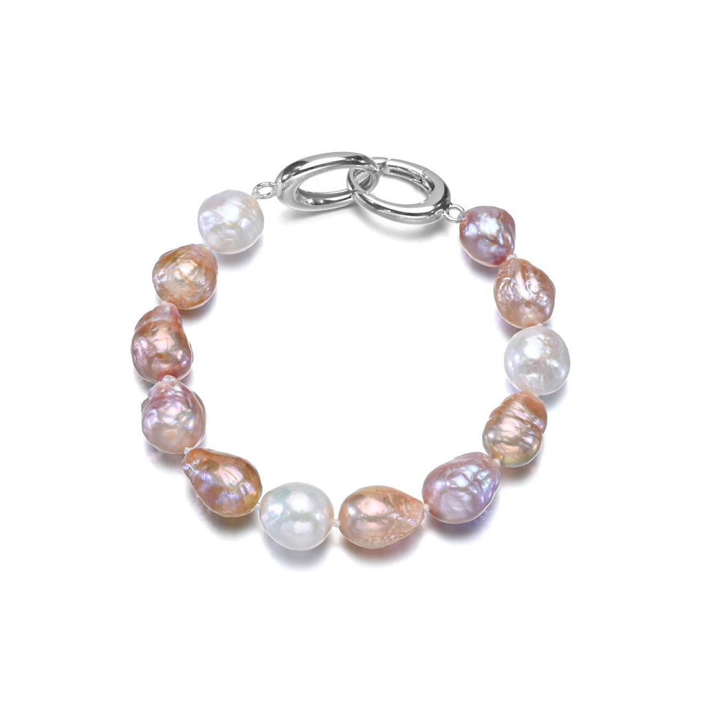 Perlore The Multi-Color "Sunset" Baroque Bracelet Sterling Silver Clasp
