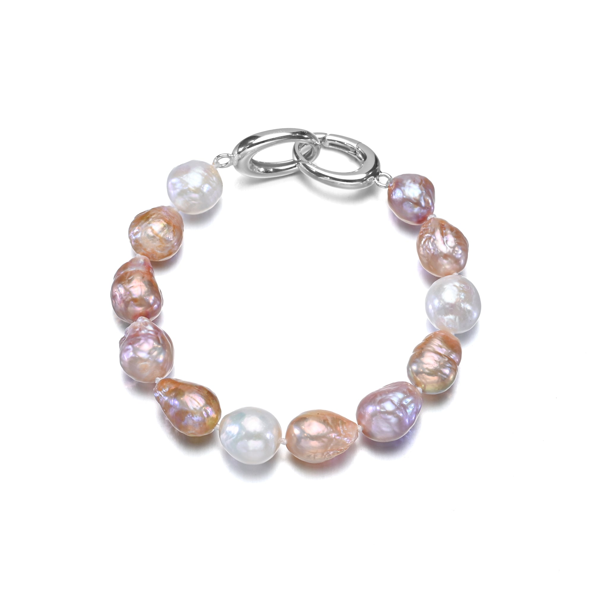 Perlore The Multi-Color "Sunset" Baroque Bracelet Sterling Silver Clasp