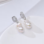 Perlore Freshwater Celestial Huggi Baroque Pearl Drops Earrings in Sterling Silver