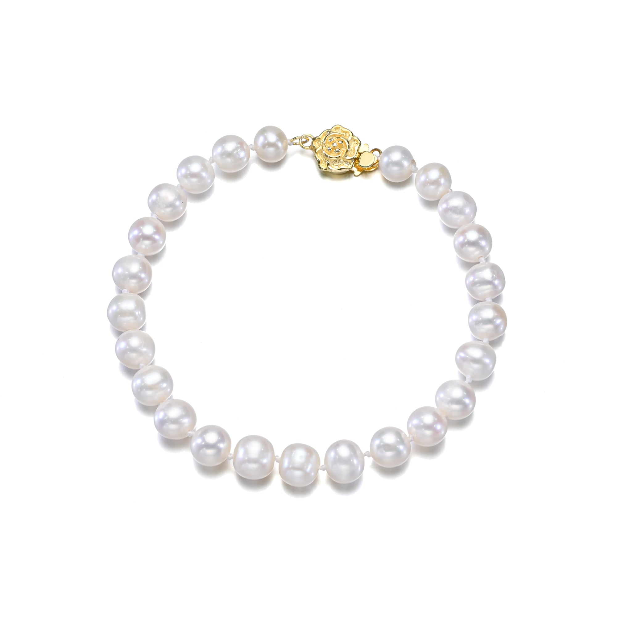 Perlore 7-8mm AA Near-Round Freshwater Pearl Bracelet