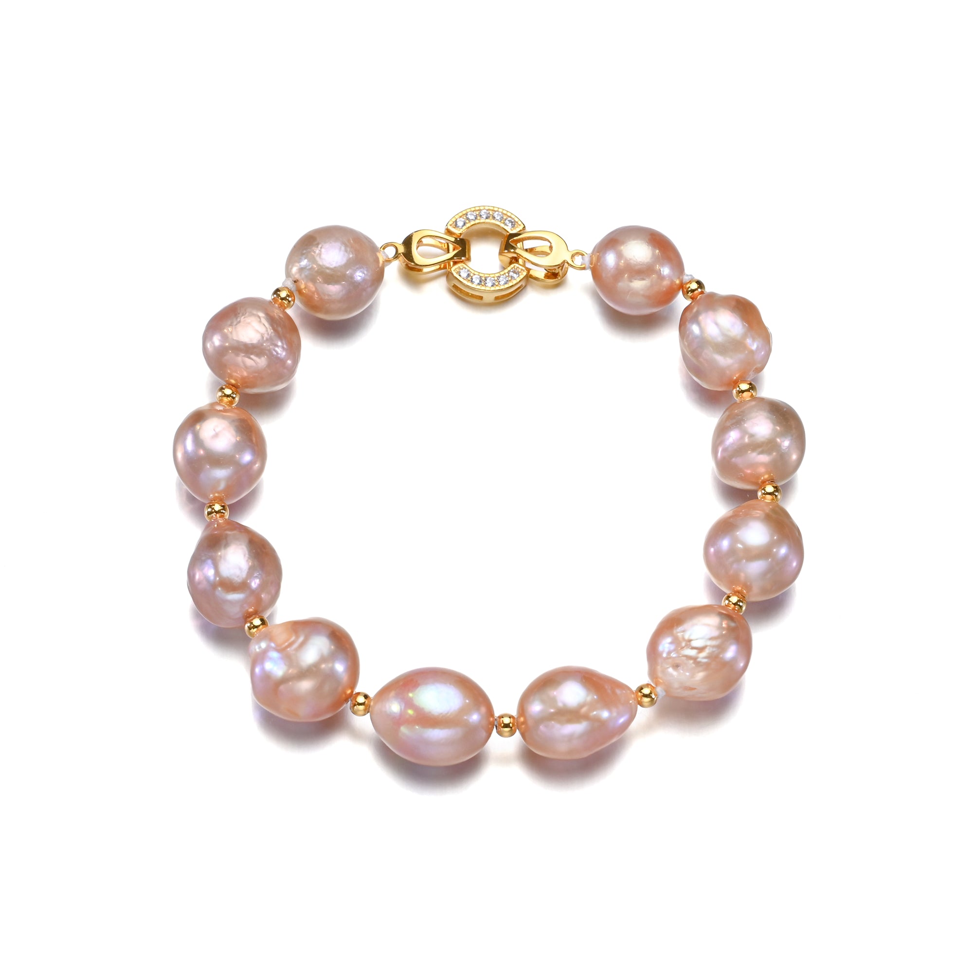 Perlore 11mm AA+ Baroque Pearl Bracelet with Sterling Silver Hardware