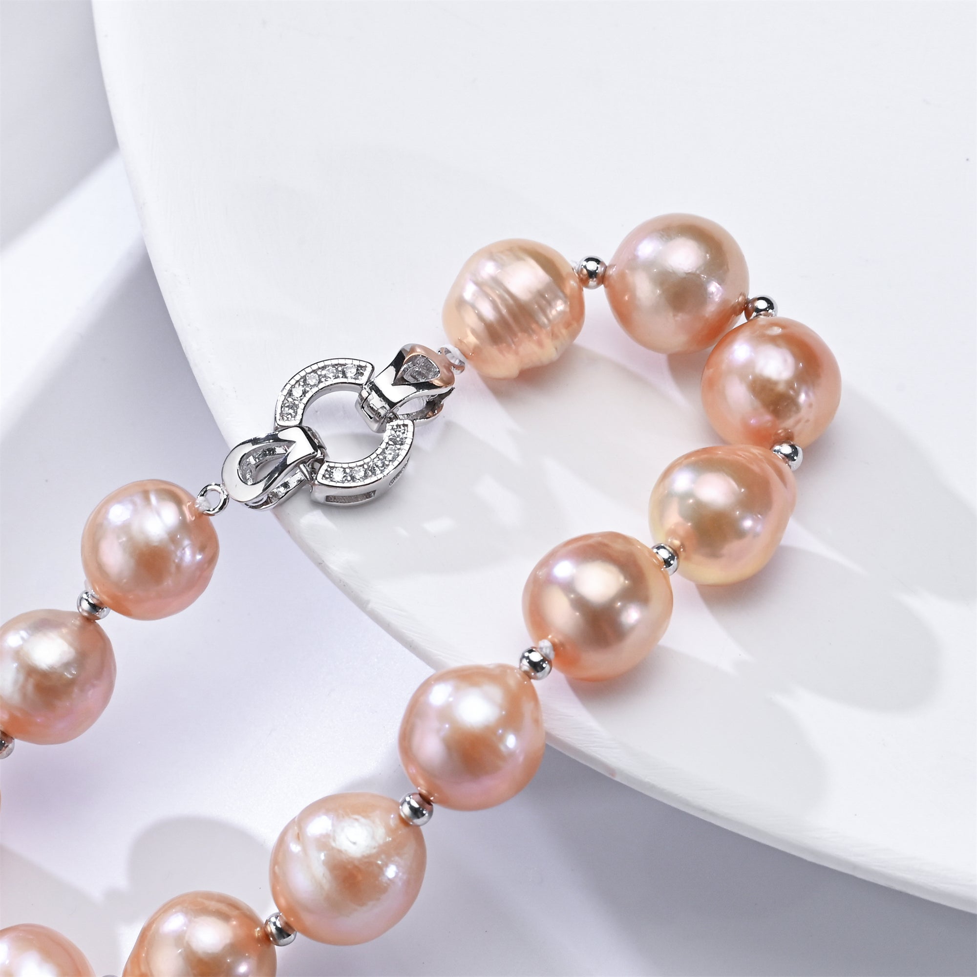 Perlore 11mm AA+ Baroque Pearl Bracelet with Sterling Silver Clasp