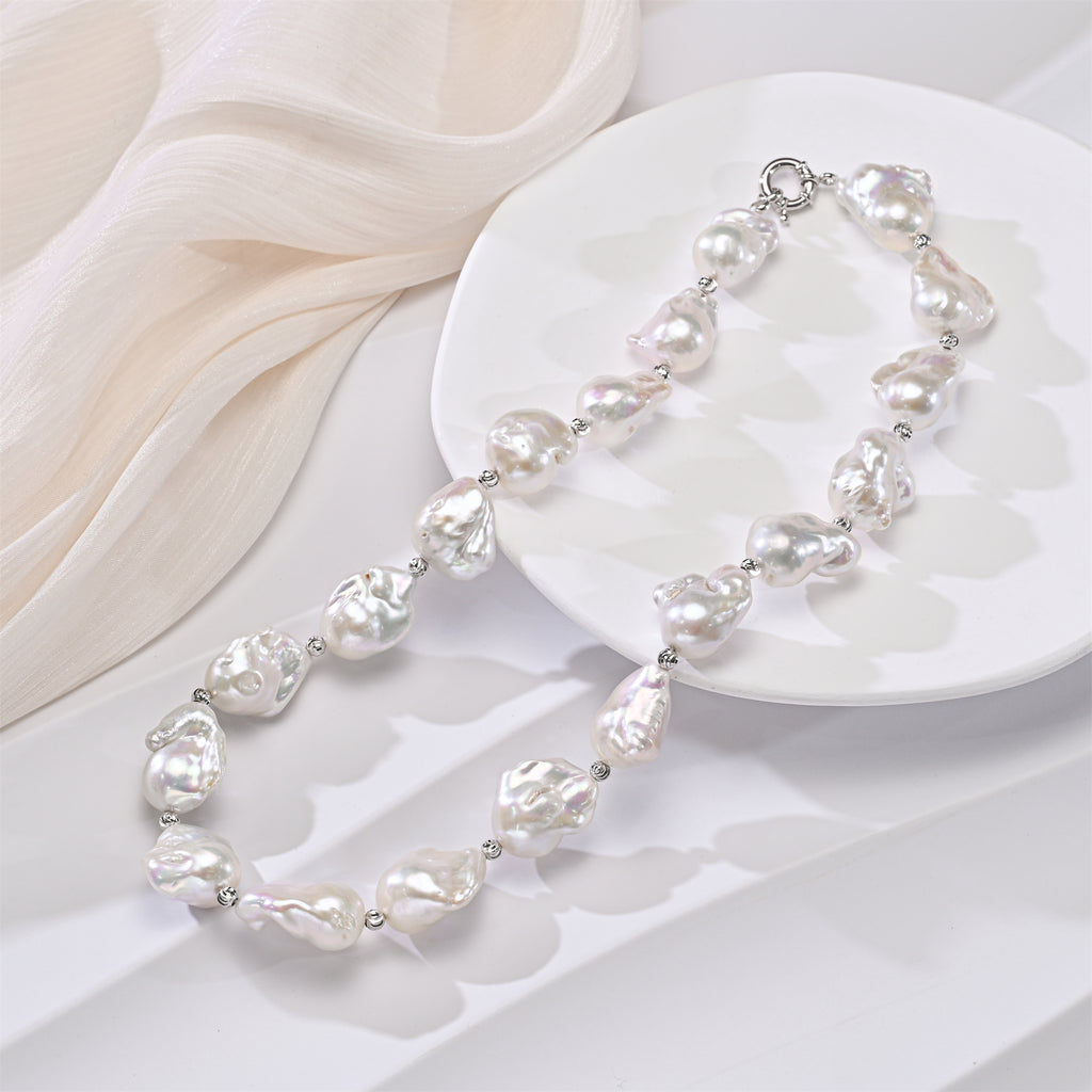 Perlore Grand 20-Inch Large Baroque Freshwater Pearl Necklace
