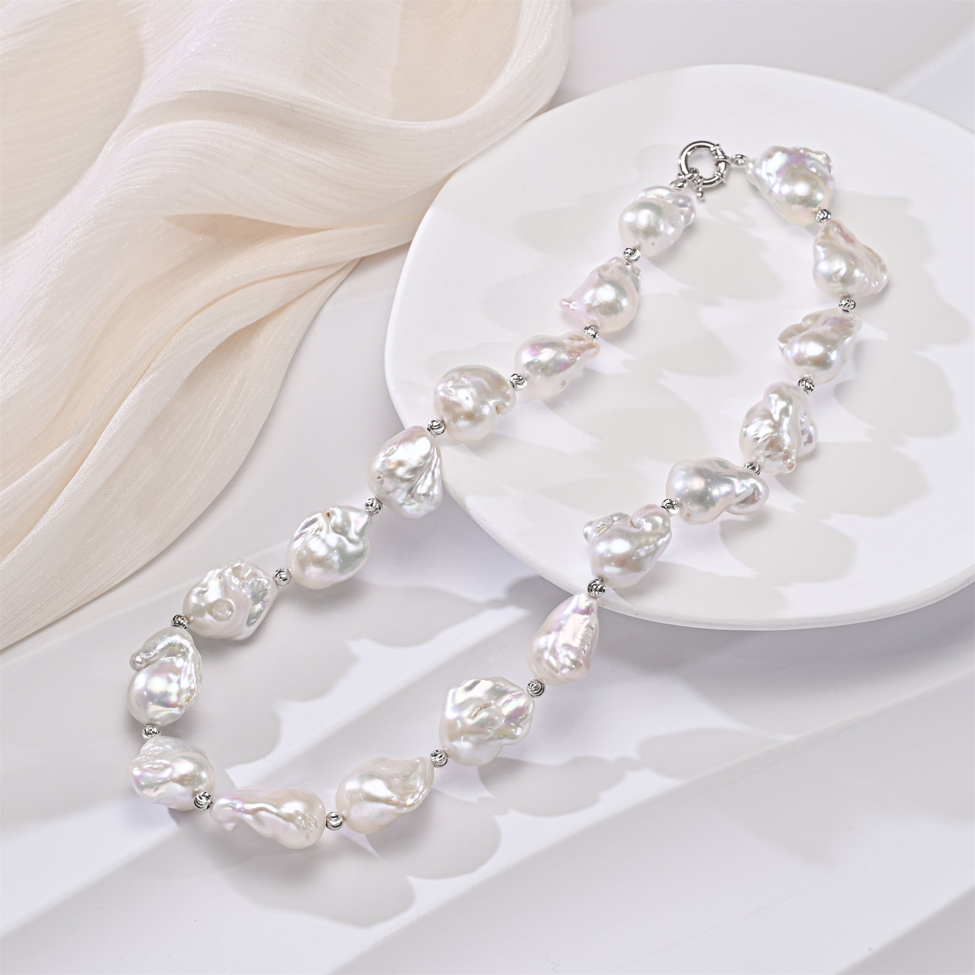 Perlore Grand 20-Inch Large Baroque Freshwater Pearl Necklace