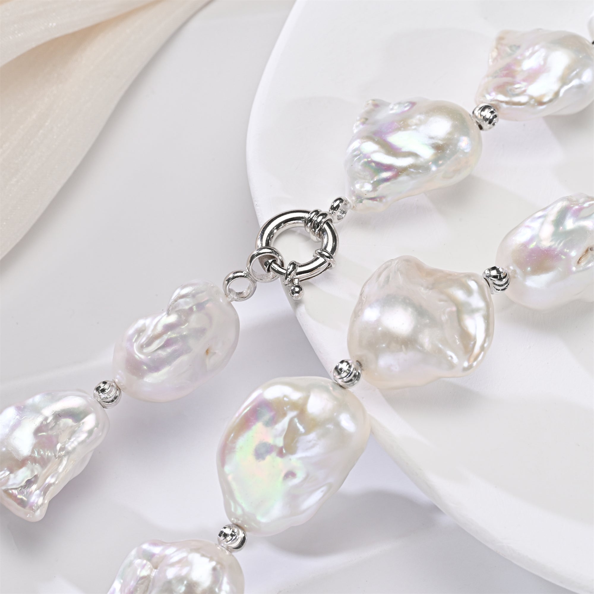 Perlore Grand 20-Inch Large Baroque Freshwater Pearl Necklace