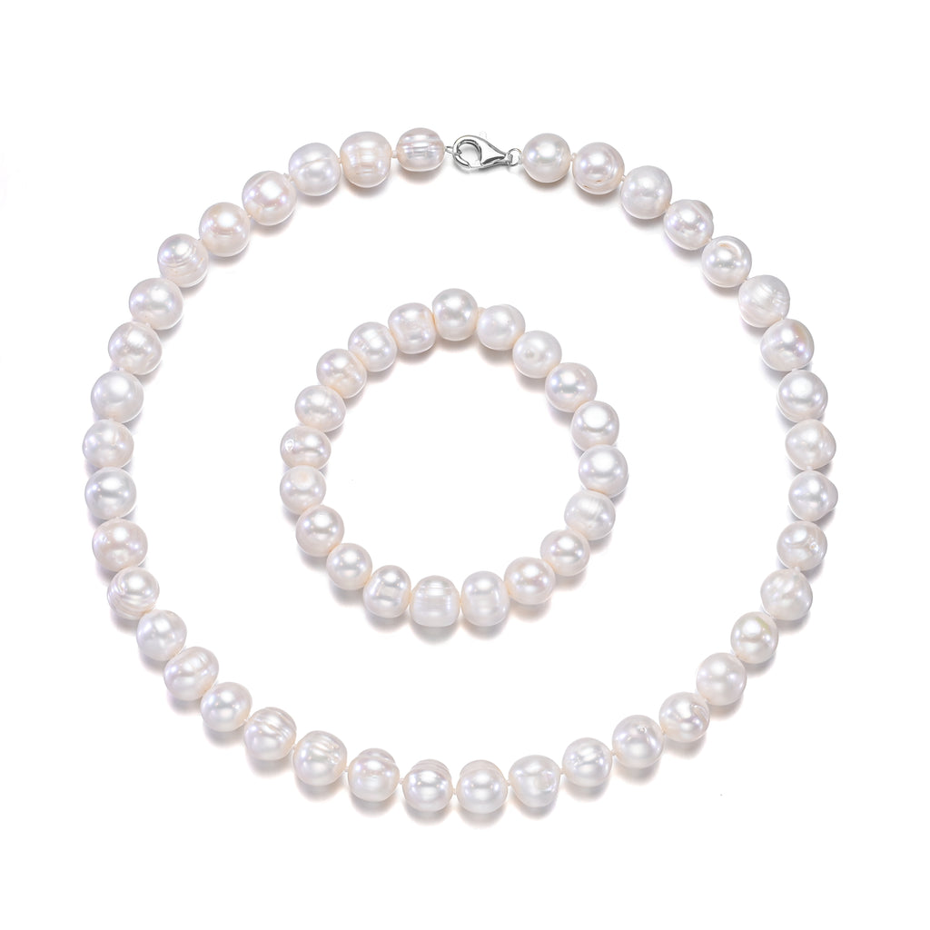 Perlore Classic 11-12mm Off-Round Freshwater Pearl Set
