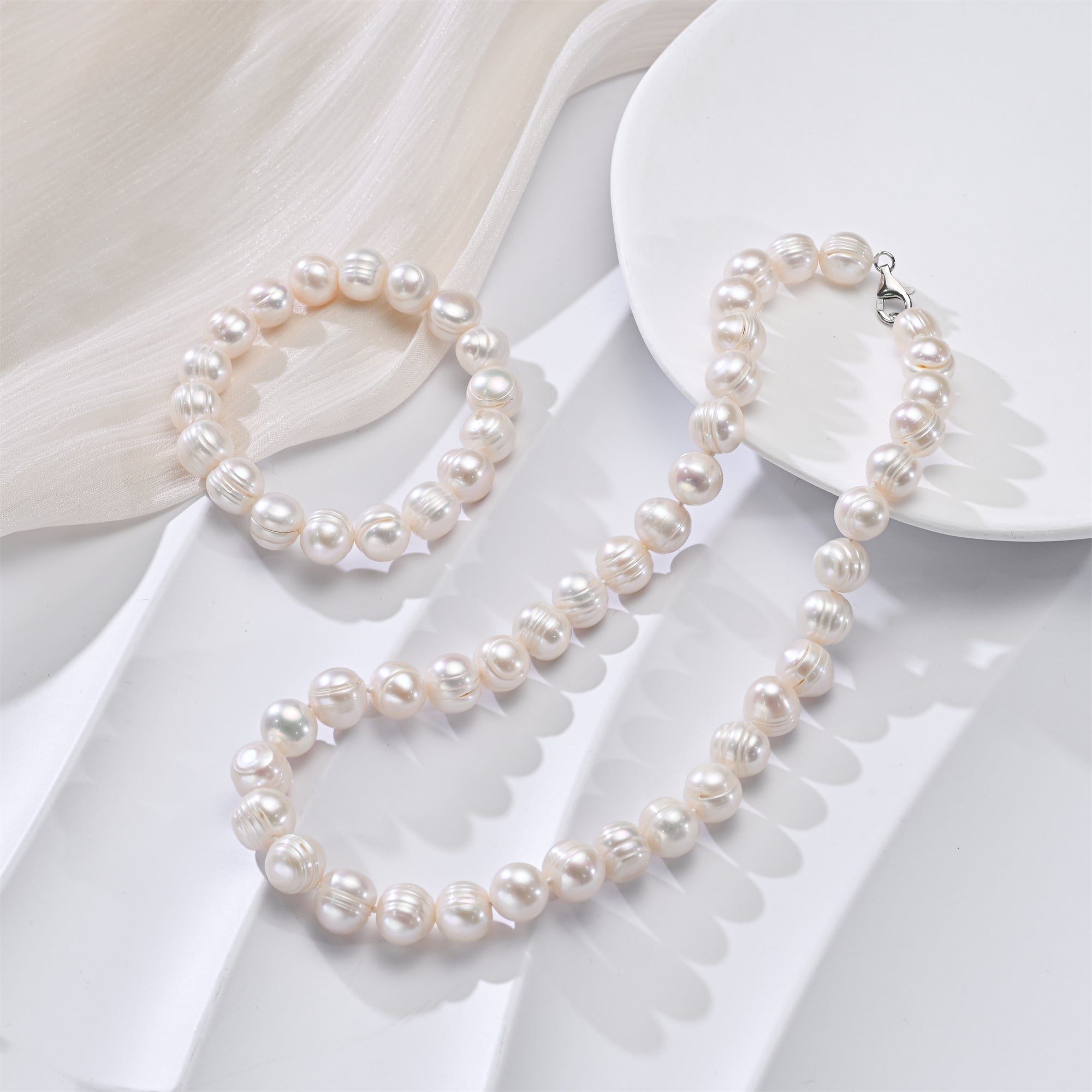 Perlore Classic 11-12mm Off-Round Freshwater Pearl Set