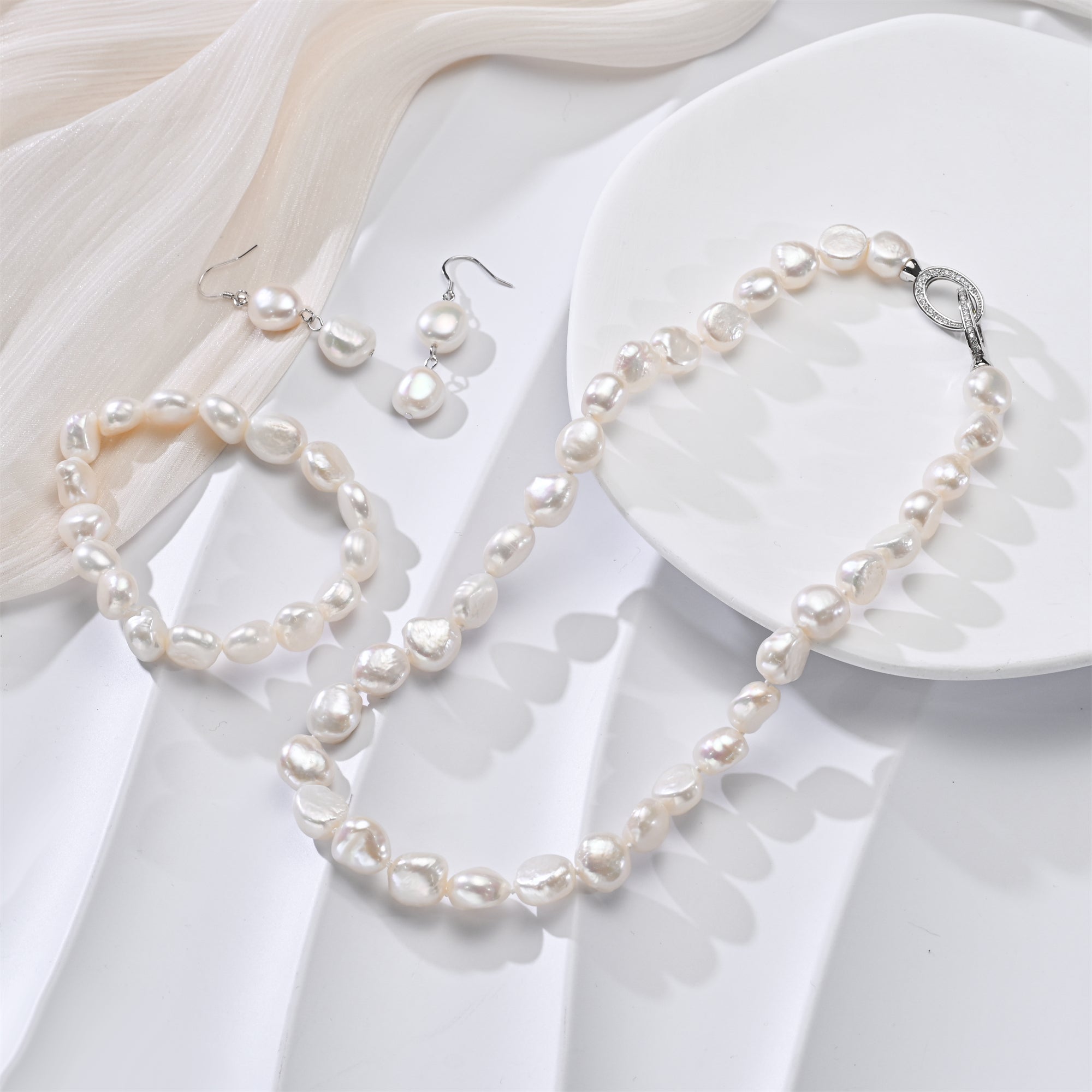 Perlore Lustrous 10mm Baroque Freshwater Pearl Set | AA Grade