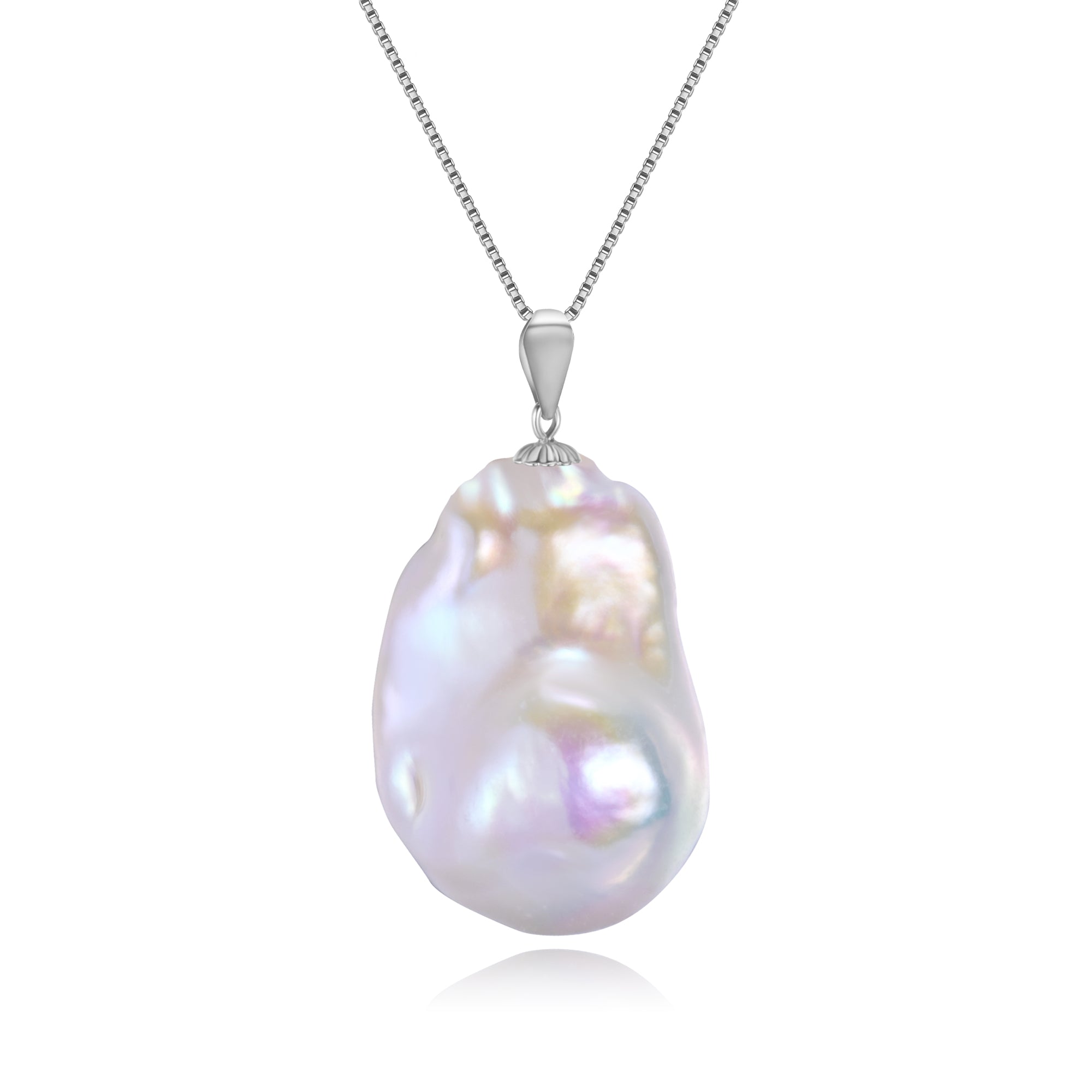 Perlore Grand 15x20mm Baroque Freshwater Pearl Pendant | Sterling Silver *