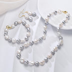 Perlore 10mm Baroque Freshwater Pearl Jewelry Set AA Grade