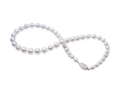 Perlore 7.5mm – 11.1mm Graduated South Sea Pearl Strand – White Silver, Phoenix Grade (Guild Certified)
