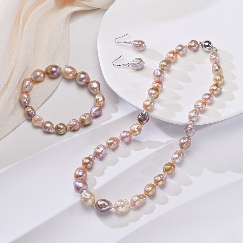 Perlore Lustrous 9-11mm Baroque Freshwater Pearl Set | AA Grade