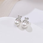 Perlore Freshwater Serene Interlace Button Pearl Studs
