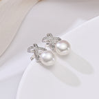 Perlore Freshwater Serene Interlace Button Pearl Studs