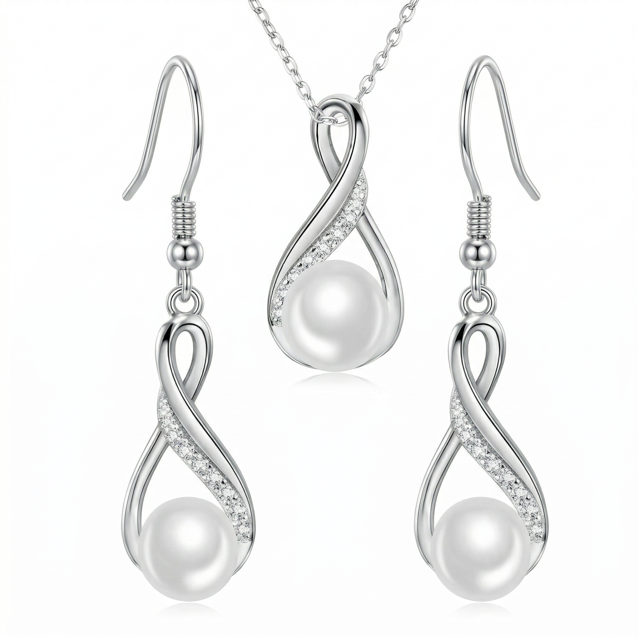 Perlore Infinity Button Pearl Set