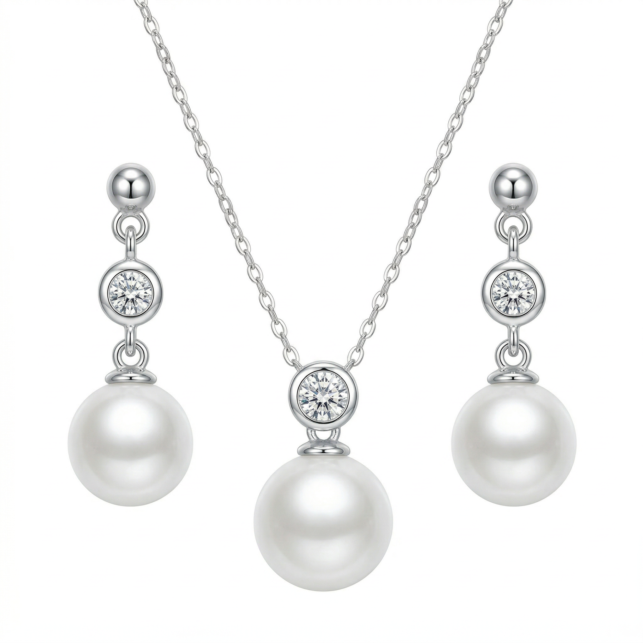 Perlore Bezel Drop Pearl Set
