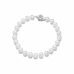 Perlore 7-8mm AA Near-Round Freshwater Pearl Bracelet