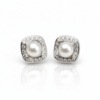 Petite Radiance 6mm Button Pearl Studs in Sterling Silver