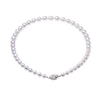 Perlore 7.5mm – 11.1mm Graduated South Sea Pearl Strand – White Silver, Phoenix Grade (Guild Certified)