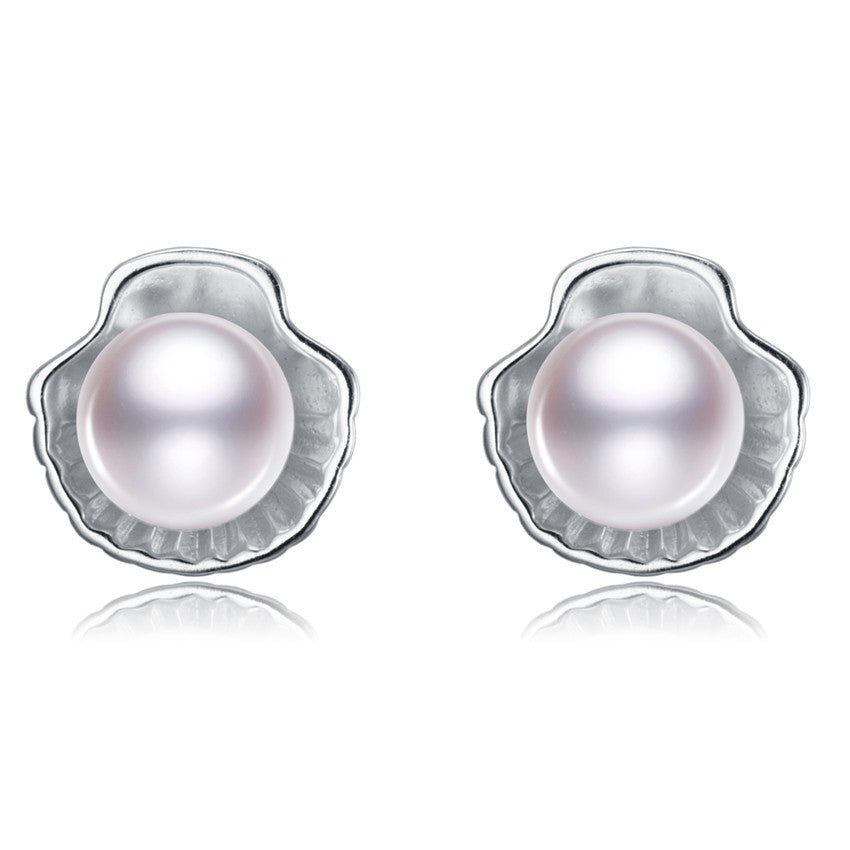 Perlore Lustrous Shell Freshwater Cultured Button Pearl Studs