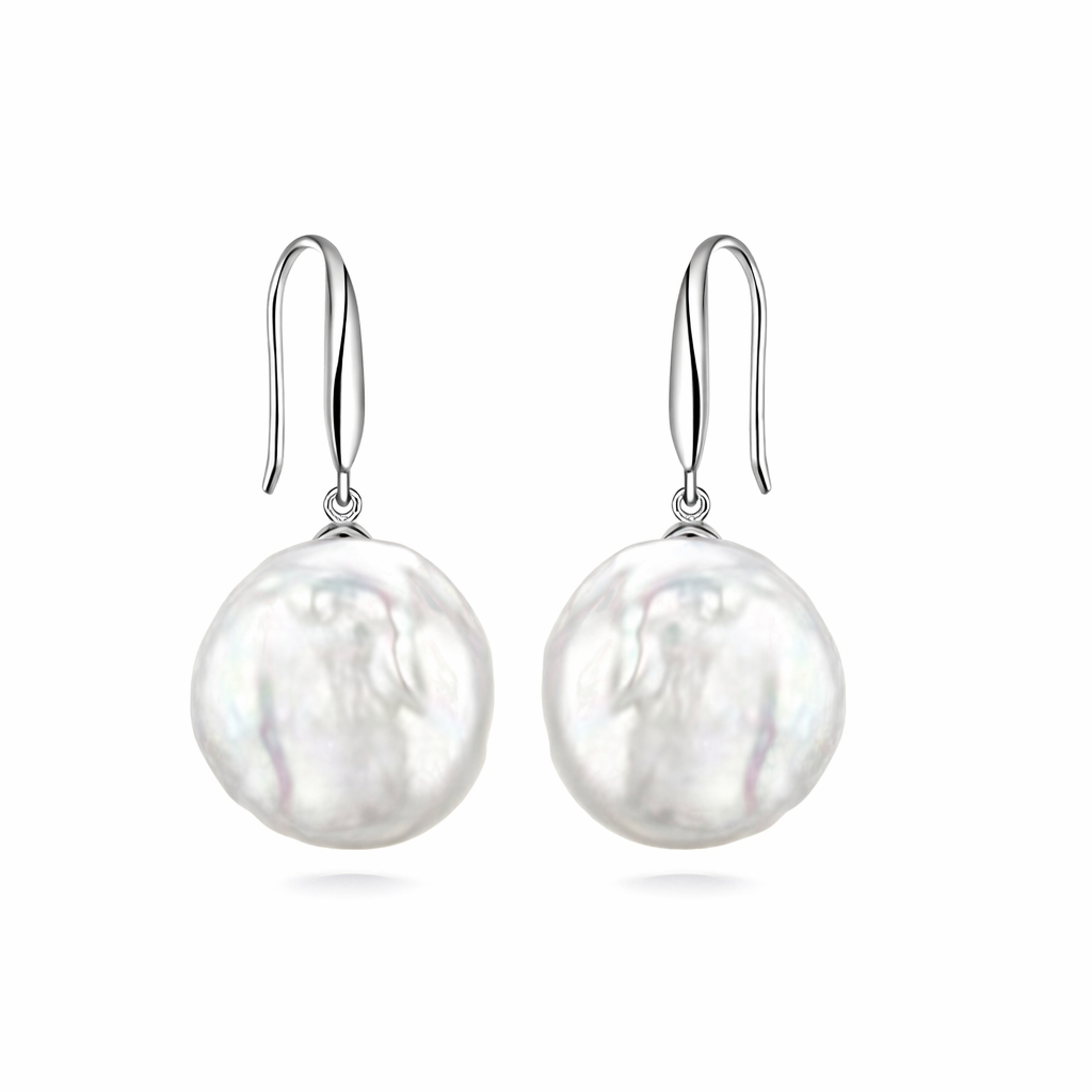 Perlore Freshwater Coin Pearl Statement Drops Earrings