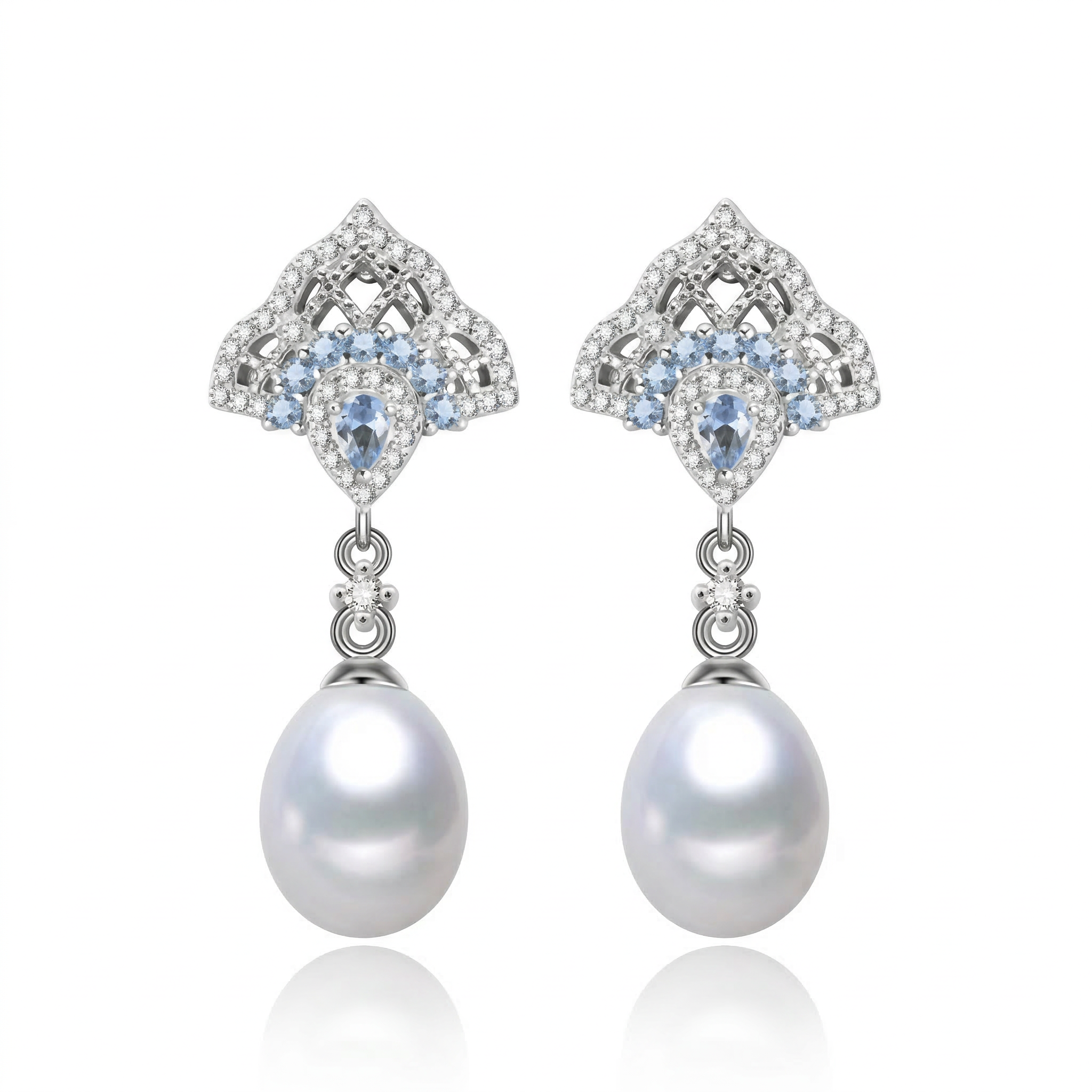 Perlore AAA Vintage Blue Crystal Pearl Drops