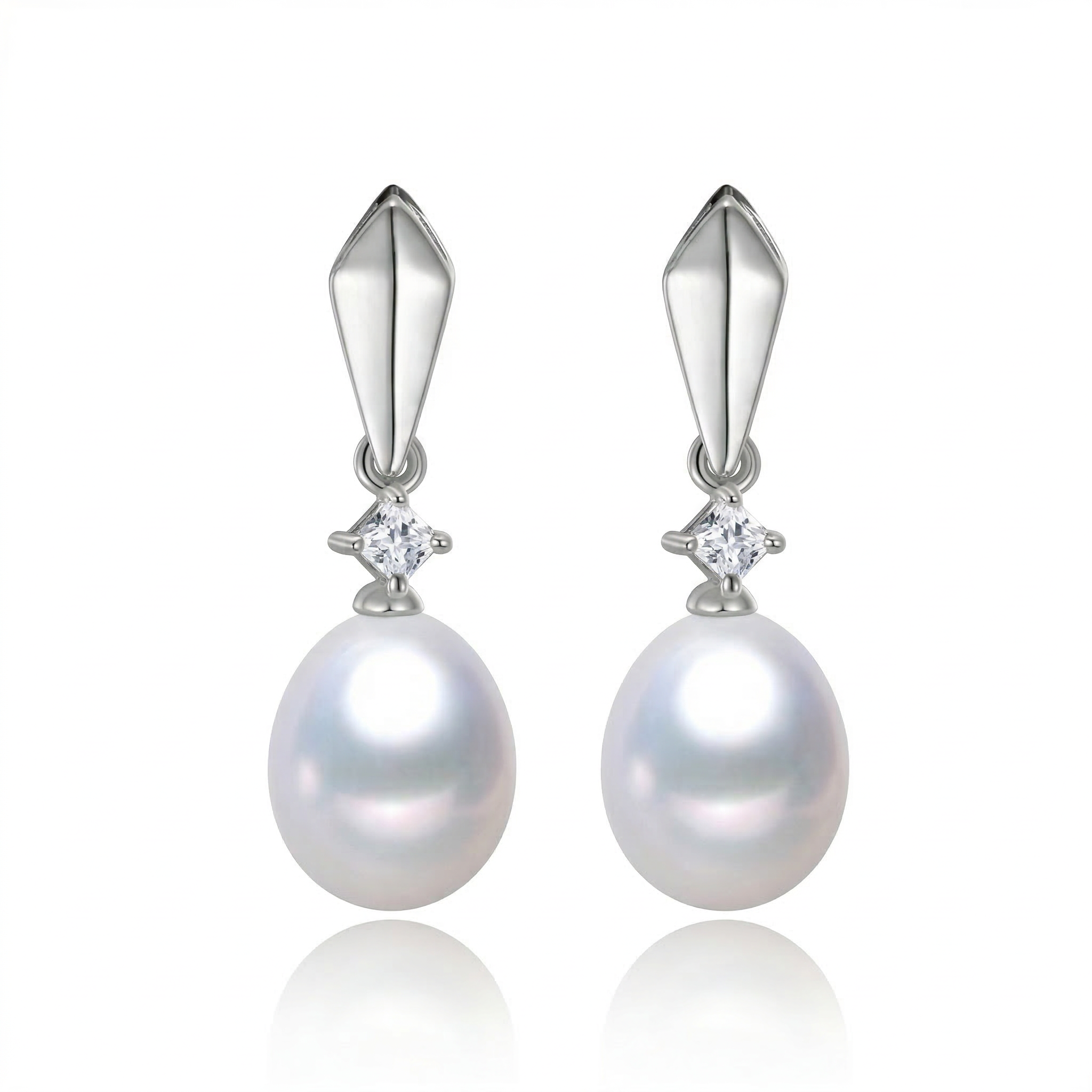 Perlore AAA Geometric Teardrop Pearl Drops