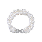 Perlore AAA White Drop-Shape Freshwater Pearl Double-Strand Bracelet