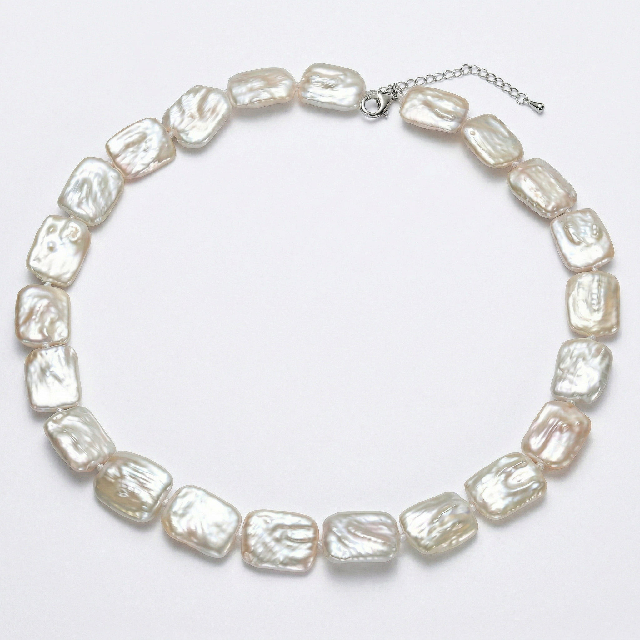 Perlore Sculpted Shore 18 Rectangle Pearl Necklace