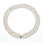 Perlore The Triple Row 18", 19" & 20" Baroque Pearl Necklace