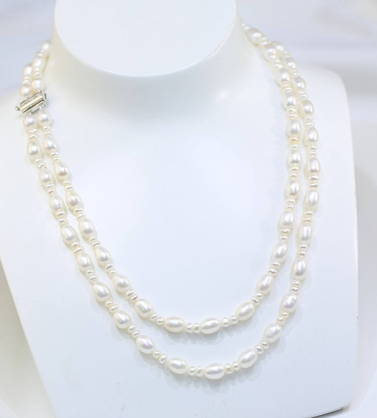 Perlore Duo Rice & Baroque Layered Necklace