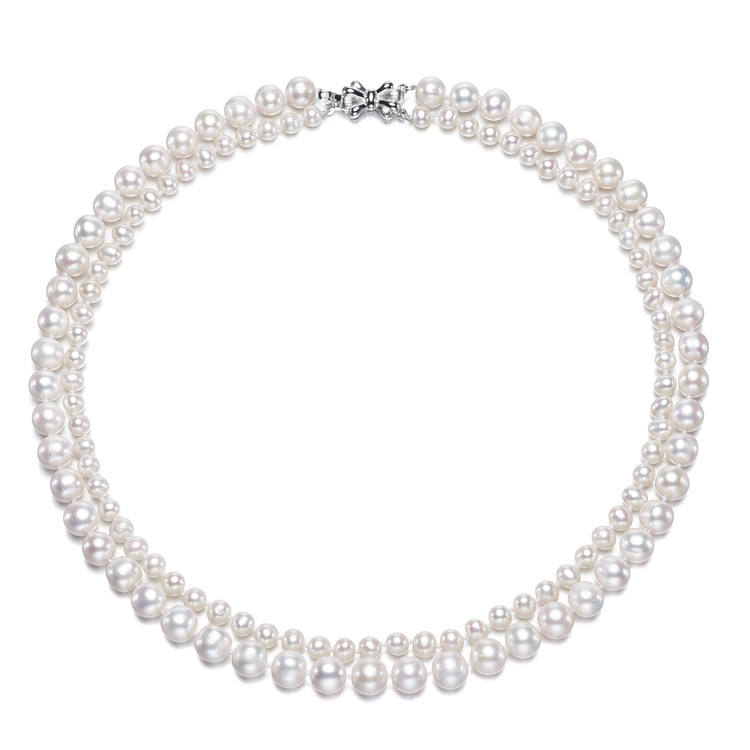 Perlore Luna Tier 18" Double-Strand Pearl Necklace