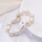 Perlore Lustrous Baroque: Large AA Freshwater Pearl Statement Bracelet Sterling Silver Clasp