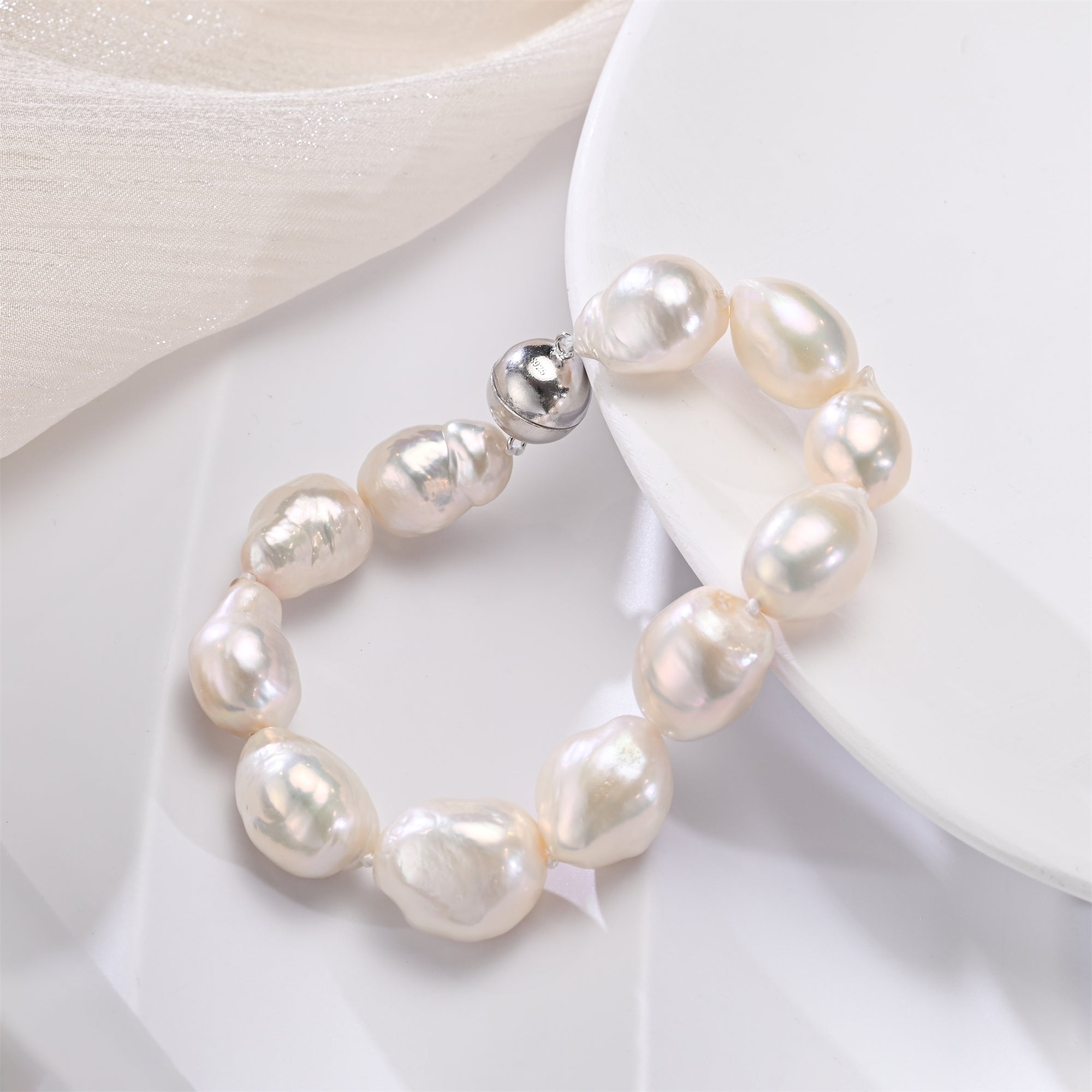 Perlore Lustrous Baroque: Large AA Freshwater Pearl Statement Bracelet