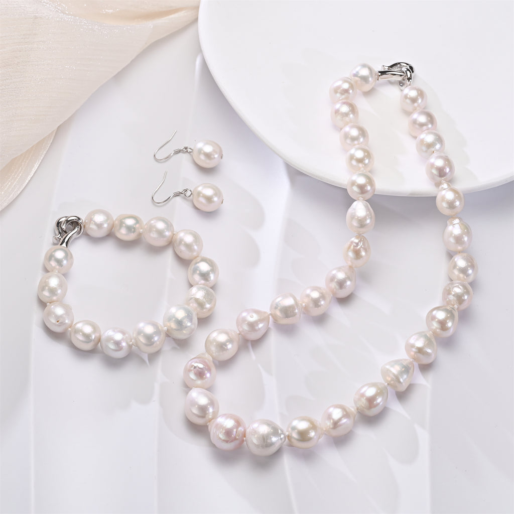 Perlore Baroque Freshwater Pearl Set | 11-13mm AA Grade