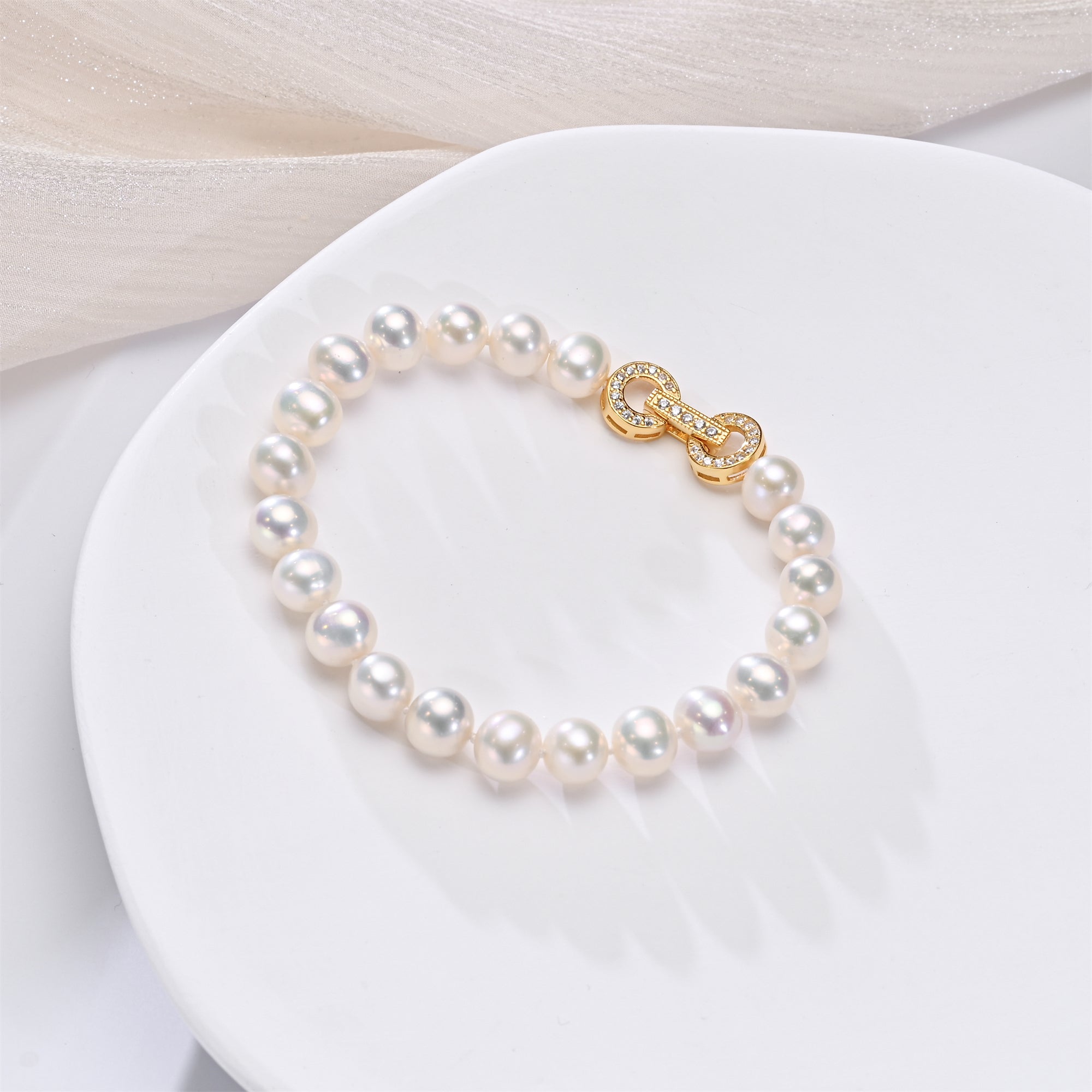 Perlore 8-9mm Freshwater Pearl Bracelet Sterling Silver Clasp