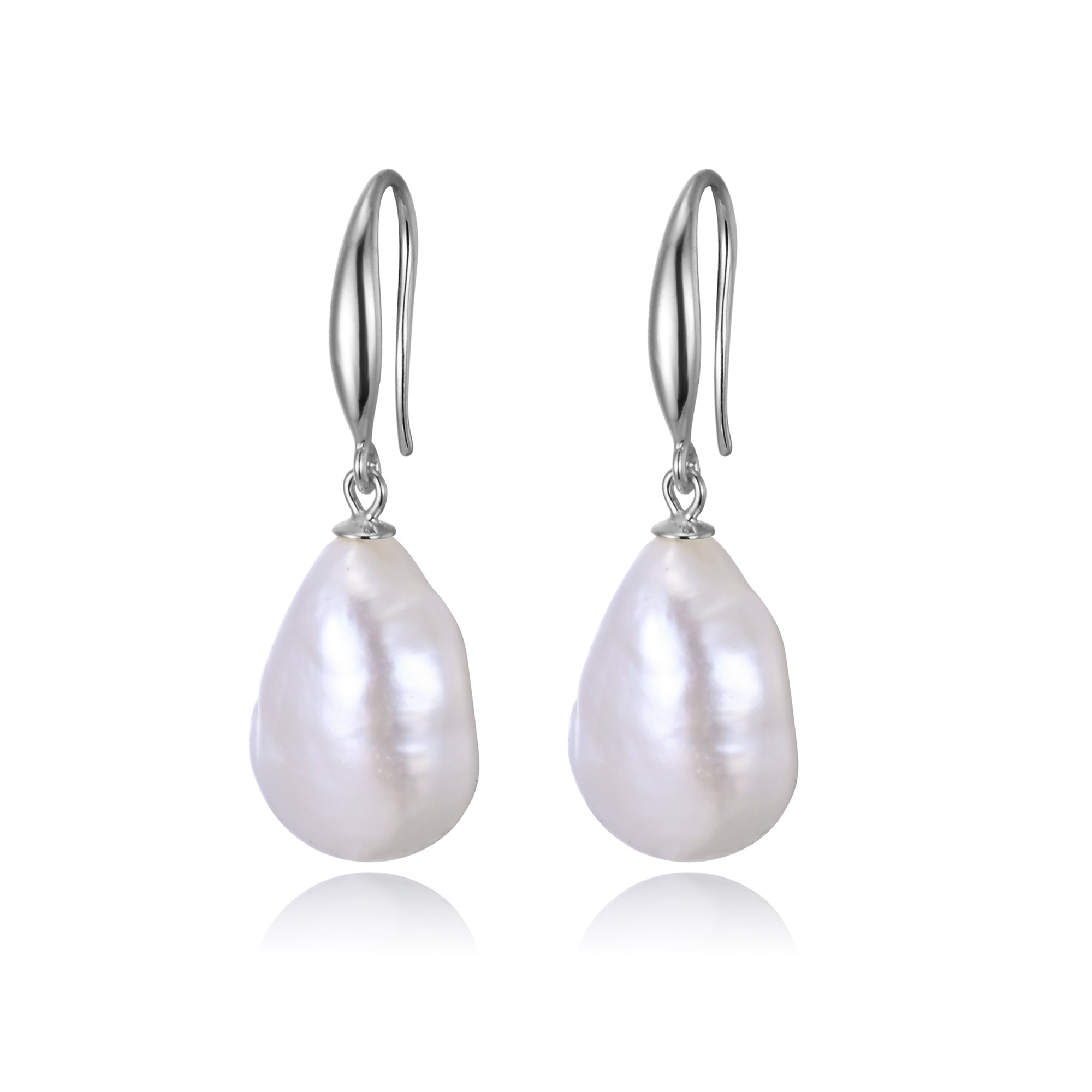 Perlore Graceful Curve Freshwater Baroque Pearl Drops Earrings